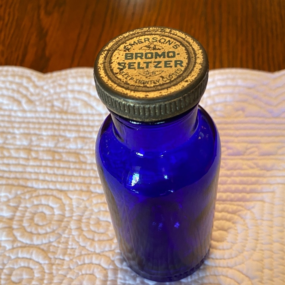 Vintage Bromo Seltzer Glass Bottle
